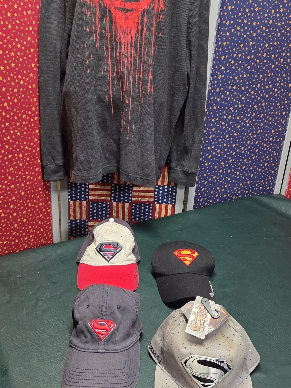 **Men's Superman Hat, Belt Buckle, And Shirt Lot - ALL for $20**